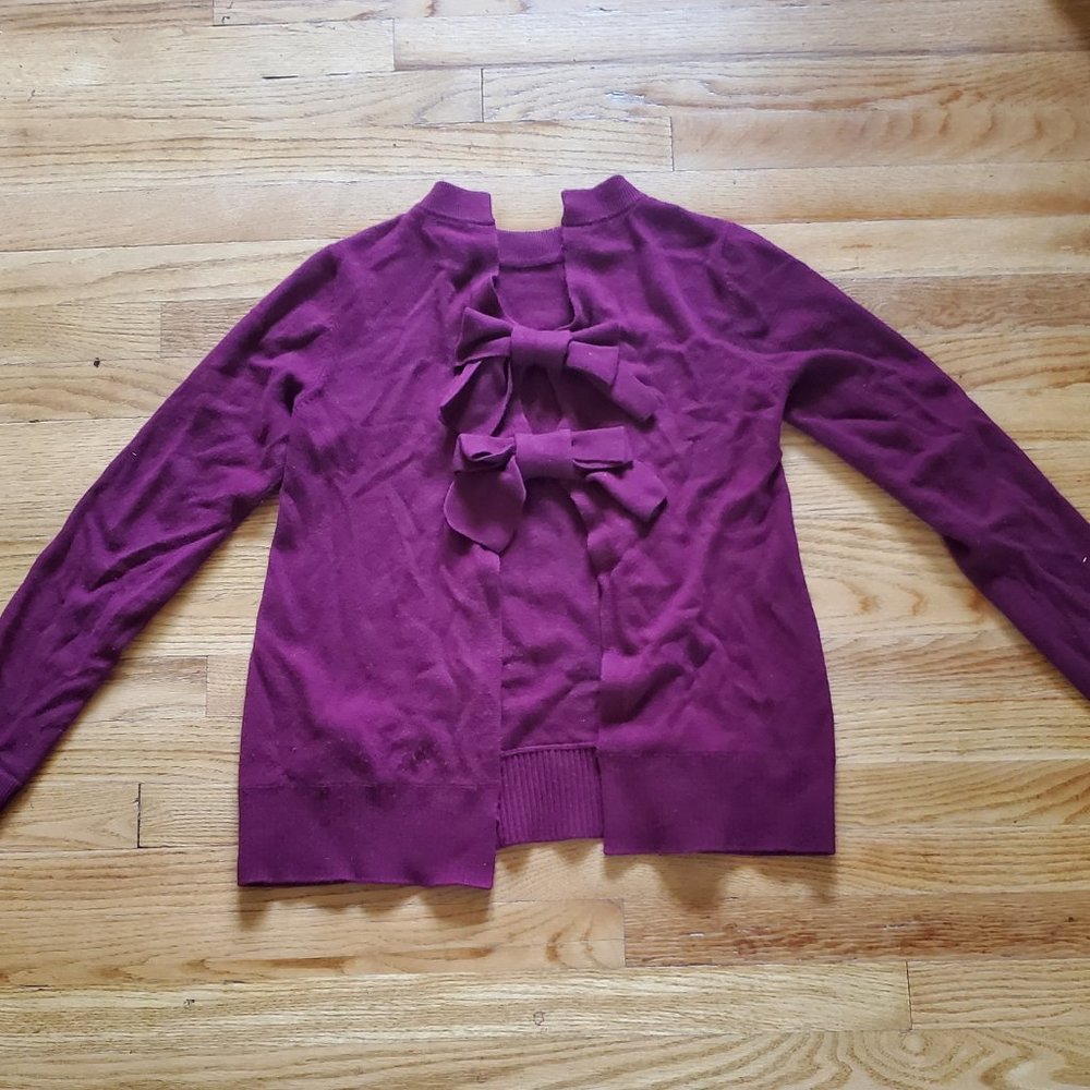 Burgundy Cashmere Sweater with bows